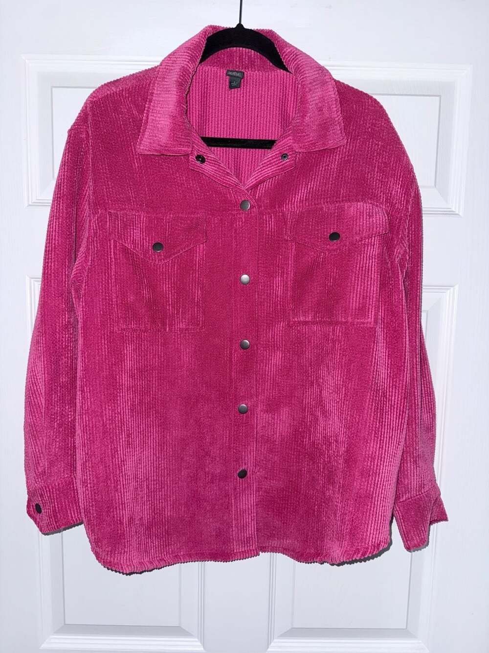 Wild Fable Hot Pink Corduroy Button-Front Shacket